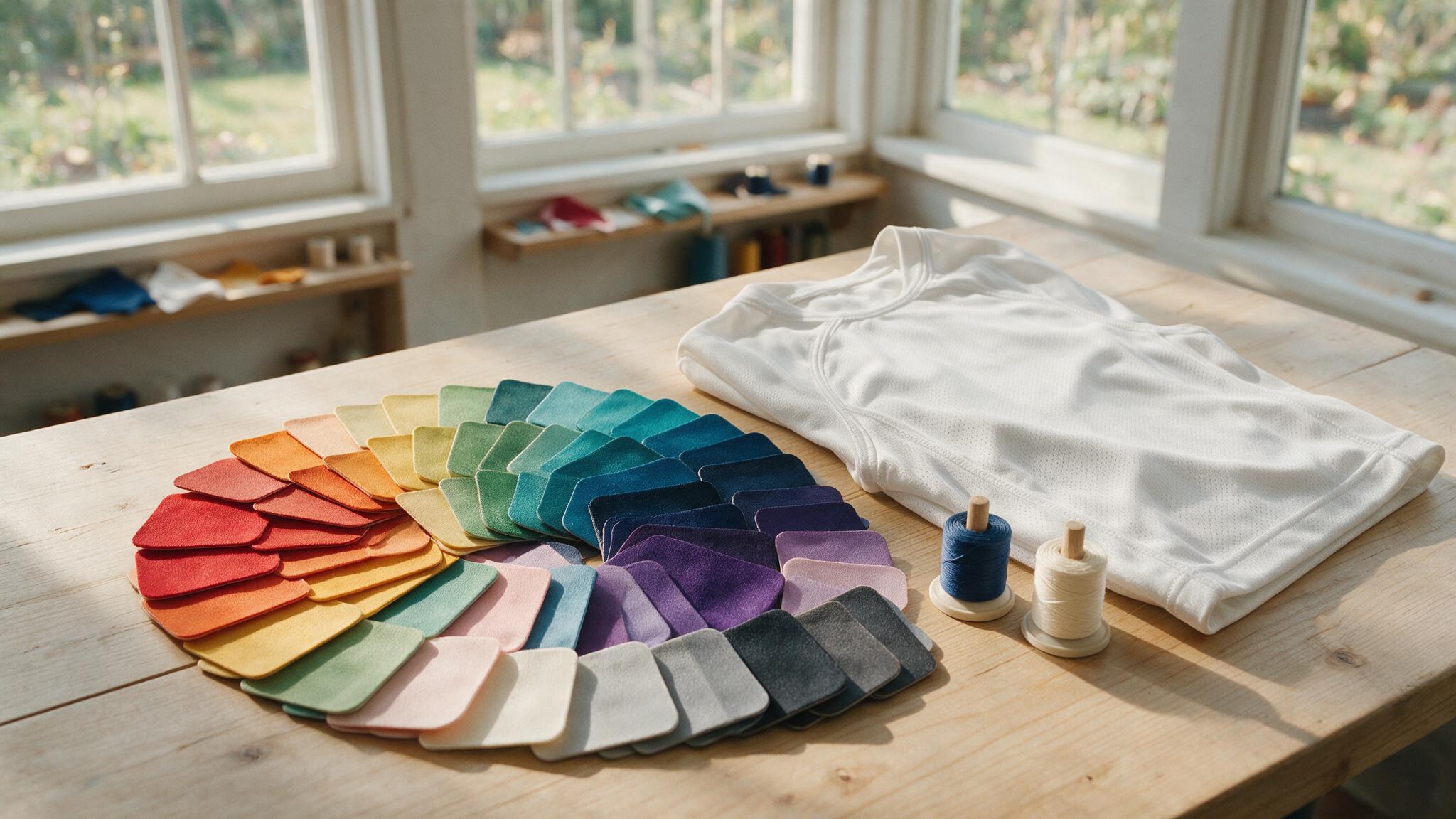 Nuancier de couleurs et maillot vierge pour construire l'identité visuelle d'un club sportif